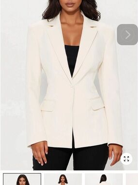 Classic Cream Double-Button Women’s Blazer
